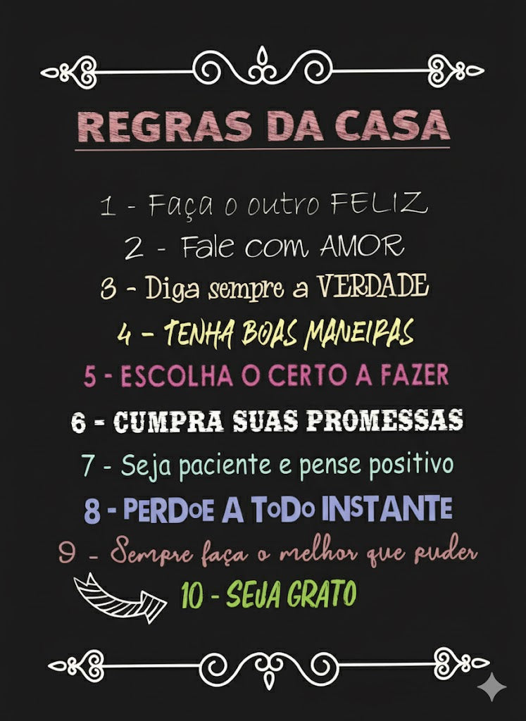 Quadro Decorativo em MDF - Regras da Casa