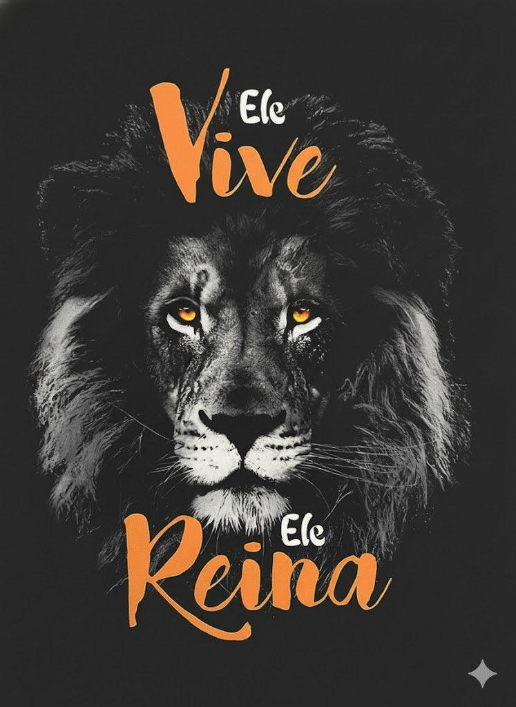 Quadro Decorativo em MDF - Ele Vive Ele Reina Versão Escura