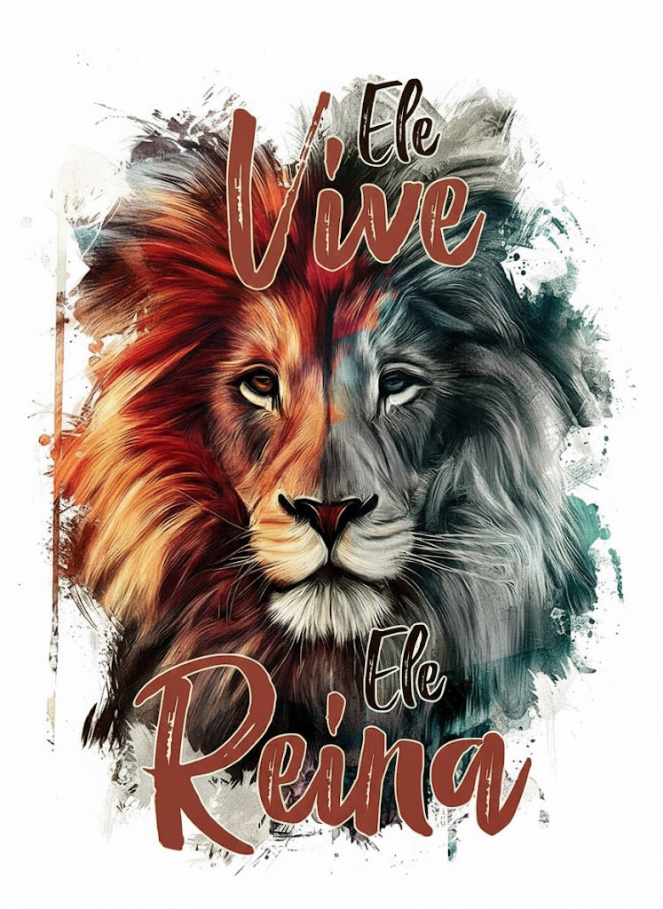 Quadro Decorativo em MDF - Ele Vive Ele Reina Versão Clara