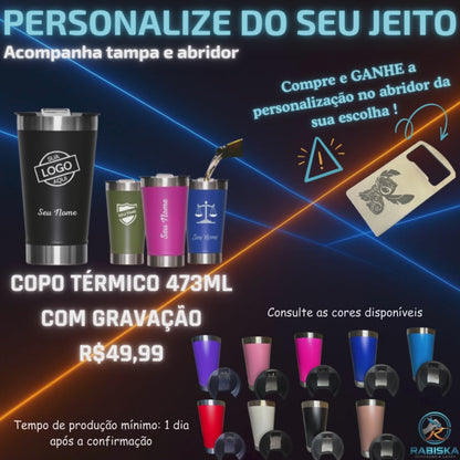 Copo Térmico Personalizado - Monte sua arte