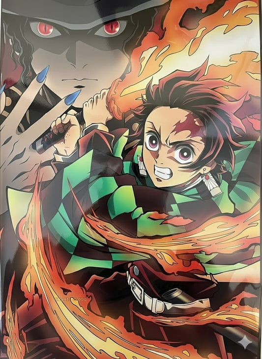 Quadro Decorativo em MDF - Tanjirō x Muzan Demon Slayer