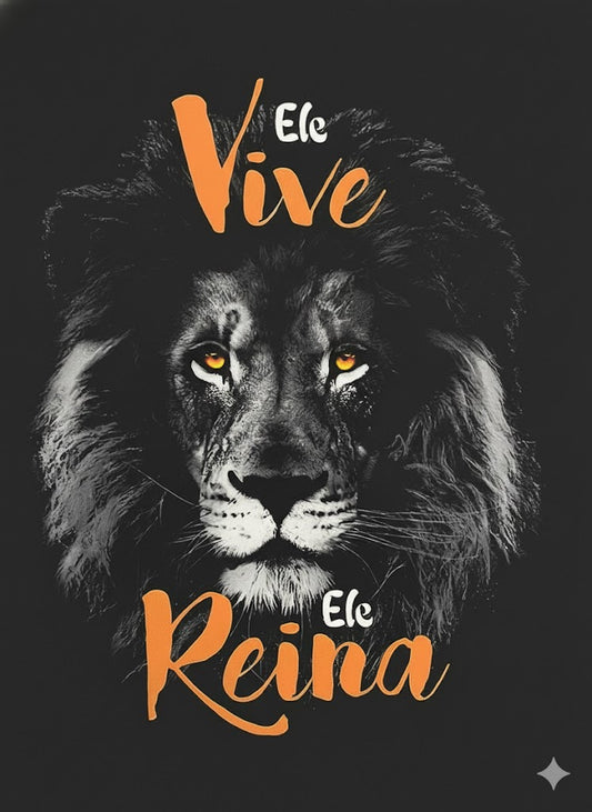 Quadro Decorativo em MDF - Ele Vive Ele Reina Versão Escura